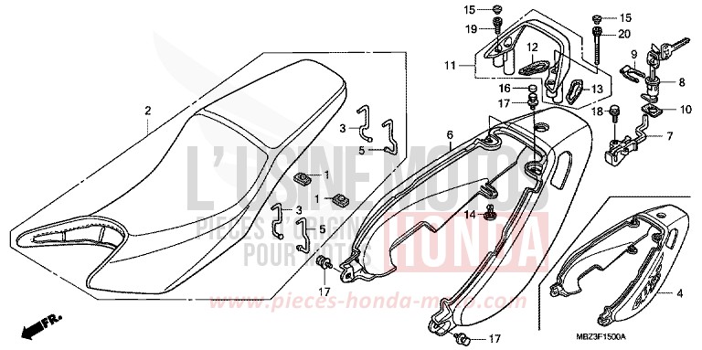SEAT/SEAT COWL for Hornet S BLACK (NH1) from 2001